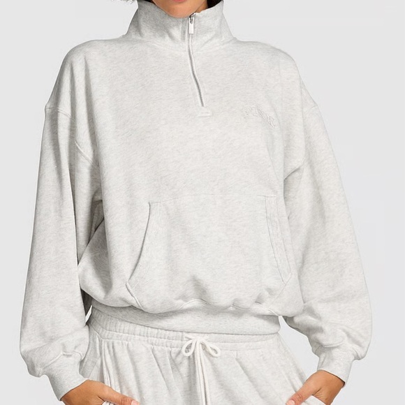 Victoria’s Secret pink IVY FLEECE QUARTER-ZIP SWEATSHIRT size L - Picture 3 of 6